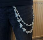 Double Iced Out Diamond Star Waist Chains Accessory for Jeans & bags (60cm)