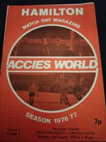 HAMILTON ACADEMICAL V CARLISLE UNITED FRIENDLY 2ND AUGUST 1976