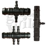 Cross Connector Tee Reducer 13mm-4mm Splitter Barbed Irrigation Pipe Fitting