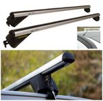Locking Roof Bars in Aluminium (Pair of) For Cars with Flush Fitted Rails - 1.2m