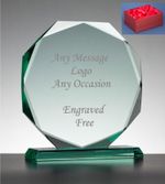 Personalised Engraved Jade Glass Award- Trophy Any Logo Or Text Gift Boxed