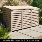 Wheelie Bin Storage Unit Double Triple Garden Universe Outdoor Store Grey Brown