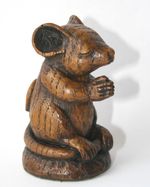 Church Mouse Praying Ornament Cute Mice Carving unique gift Cathedral Prayer Oak