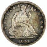 1844-O SEATED LIBERTY HALF DOLLAR ~ VERY NICE ORIGINAL AU ABOUT UNCIRCULATED!