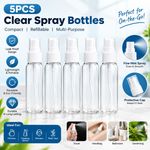 5PCS Clear Fine Mist Spray Bottles Refillable Cosmetic Travel Empty Mini Bottles