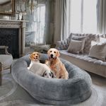 XXL Calming Human Sized Dog Bed Orthopedic Bolstered Napping Dog Bed Comfy Plush