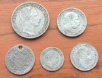 Lot of 5 Austria silver coins 1791 - 1894 - Kreuzers, Liard, Corona, Florin