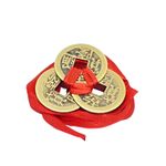 Lucky Chinese Coin Set 3 Coin Set With Ribbon Wealth Protection & Good Luck