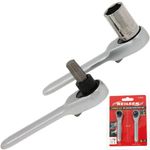 Neilsen 2pc Micro Stubby Ratchet Set 1/4" Drive Mini Socket Wrench Tool Compact 
