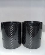 2 BMW BLACK CARBON FIBRE EXHAUST TIPS 4” UNIVERSAL M140i,240,340,440,135,235,335