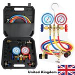 Air Conditioning AC Diagnostic A/C Manifold Gauge Hose Tool Set Refrigeration UK