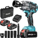 1/2in 1300Nm Torque Cordless Electric Impact Wrench 2*5000mAh Battery Impact Gun