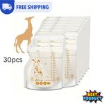 30pcs Breastmilk Storage Bags 8oz Spill-Proof Breastfeeding Milk Pouches Flat