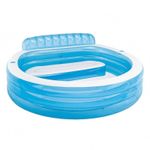Inflatable Pool with Backrest 2 Air Chambers Yard Play Item 590 L Capacity