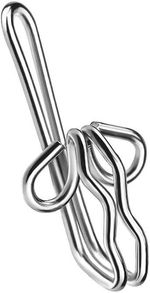 100 x Metal Curtain Hooks Silver New Solid Steel Header Tape Pencil Pleat Rails