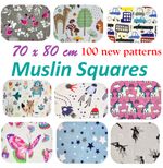 100% Cotton Baby Muslin Squares | Soft Absorbent Burp Cloths | Newborn Essential