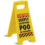 Boxer Deeply Satisfying Poo in Progress Novelty Toilet 11.8cm x 25cm, Yellow