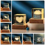 3D Transparent Crystal Cube Desktop Decoration Small Night Lamp Bedroom Home Dec
