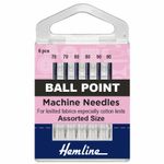 Hemline Ball Point Machine Needles Regular Mixed 6 Pack H101.99
