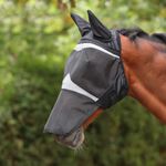 Shires FlyGuard Pro Fine Mesh Fly Mask with Ears & Square Nose, UV, 2 Colours