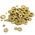100x Brass Clock Washers Flat Round Assorted Small Medium Sizes