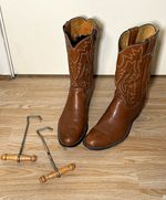 Justin Brown Leather Western Cowboy Boots Size 8D (see measurements)unisex