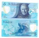 St Helena 5 Pounds 2025 New Polymer UNC King Charles III