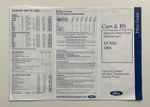 Ford Cars & RS Price List 1994 - Escort Cosworth, RS1800, RS2000