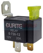 DURITE 0-726-12 12V VOLT 20A AMP 4 PIN MAKE BREAK FUSED MINI RELAY WITH BRACKET