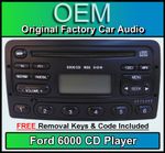 Ford Escort CD player radio, Black Ford 6000 car stereo + removal keys & code