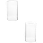 2Pcs Reusable High Borosilicate Glass Candle Holder Sleeves for Home Decor