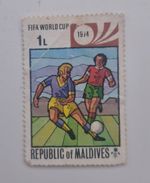 1974 FIFA World Cup commemorative postage stamp issued by Republic of Maldives.