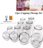 12x Thick Glass Fire Cupping Set Traditional Chinese Vacuum Therapy Massage Kit