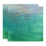 4 x 4 Inch Stained Glass Sheets, 2 Sheets Art Glass, Dark Green Illusion
