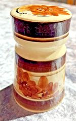 Rare Moulin Huet Guernsey Pottery Floral Flour Shaker ~ Signed Studio Piece