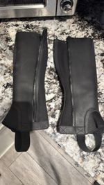 Ariat Scout Chap LT Black Leather Equestrian Half Chaps 10035225 Size LT