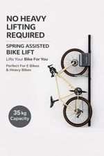 Bike Wall Mount Lift No Heavy Lifting Spring Assisted Rack Garage E Bike