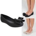 LADIES FLAT SLIP ON BALLERINA BOW WOMENS CASUAL WORK OFFICE BALLET PUMPS SHOES