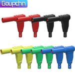 10PCS Right Angle 4mm Shrouded Banana Plug Copper Solder Type DIY Connector 32A