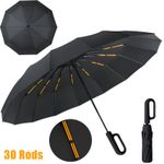 105cm 30 Ribs Windproof Umbrella Strong Reinforced Automatic Folding Umbrella UK