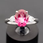 3.50 Ct Natural Pink Topaz & Diamond Engagement Ring 925 Sterling Silver Sz 6.5