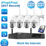 Wireless CCTV System 3MP HD 2-way Audio Home Security PTZ IP Camera 8CH NVR 1TB
