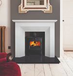 Limestone Fireplace & Granite Slate Hearth