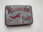 Vintage 1930s Ogden’s Redbreast Flake tobacco tin - Red Grey - Imperial Tobacco 