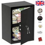 LARGE STRONG STEEL SAFE KEY HIGH SECURITY HOME OFFICE MONEY CASH SAFETY BOX