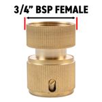 Solid Brass Snap-On Female Hose Connector with 3/4" BSP Female Thread