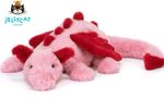 50CM Jellycat Valentine's Crimson Heart Dragon Mythical Plush -Tags& Dust Bag