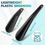 2x Black Plastic Shoe String Shoe Horn Lightweight Prevent Damage Back of Shoe
