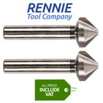 2 Pack x 20.5mm HSS Countersinks 3 Flute 90 Degree  / Chamfer Deburring Bit 20mm