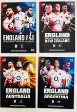 ENGLAND Twickenham NOV 2025 Programmes x4  NZ ,Argentina, Aus, Fiji MINT RRP £28